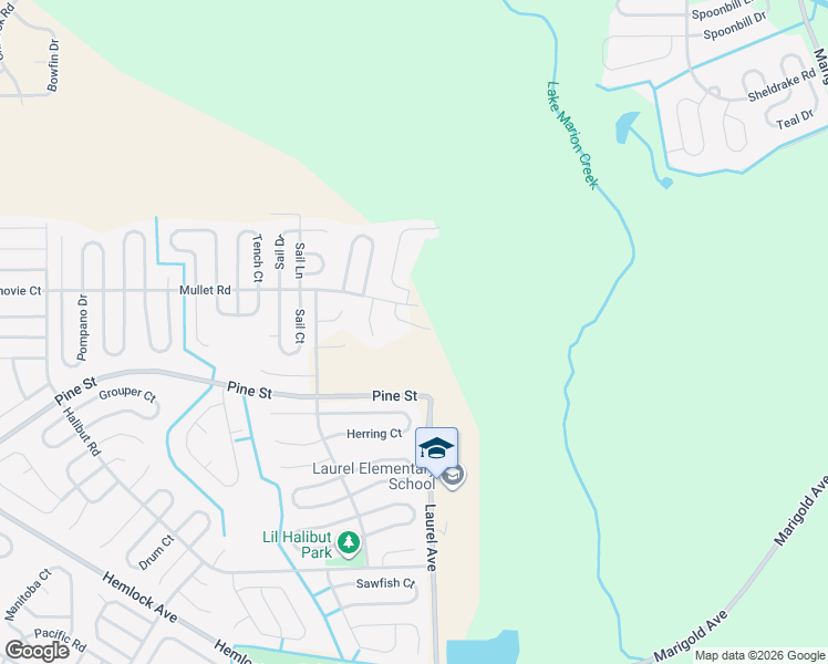 map of restaurants, bars, coffee shops, grocery stores, and more near 16 Trout Way in Poinciana