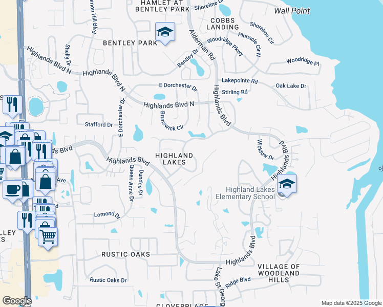 map of restaurants, bars, coffee shops, grocery stores, and more near 3276 Hilary Circle in Palm Harbor