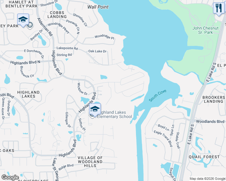 map of restaurants, bars, coffee shops, grocery stores, and more near 1465 Camelot Court in Palm Harbor