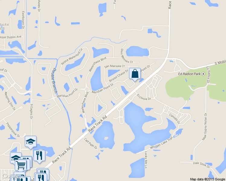 map of restaurants, bars, coffee shops, grocery stores, and more near 14639 Mirasol Manor Court in Tampa