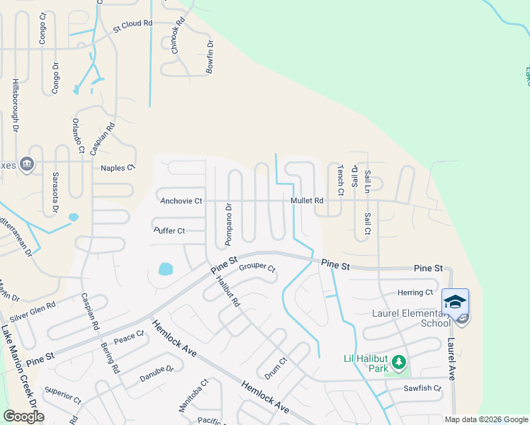 map of restaurants, bars, coffee shops, grocery stores, and more near 1743 Minnow Court in Poinciana