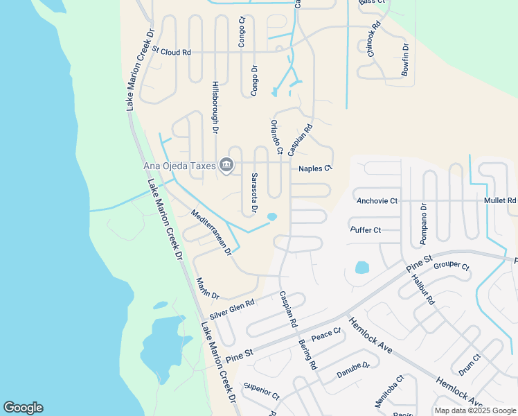 map of restaurants, bars, coffee shops, grocery stores, and more near 1423 Sarasota Drive in Poinciana