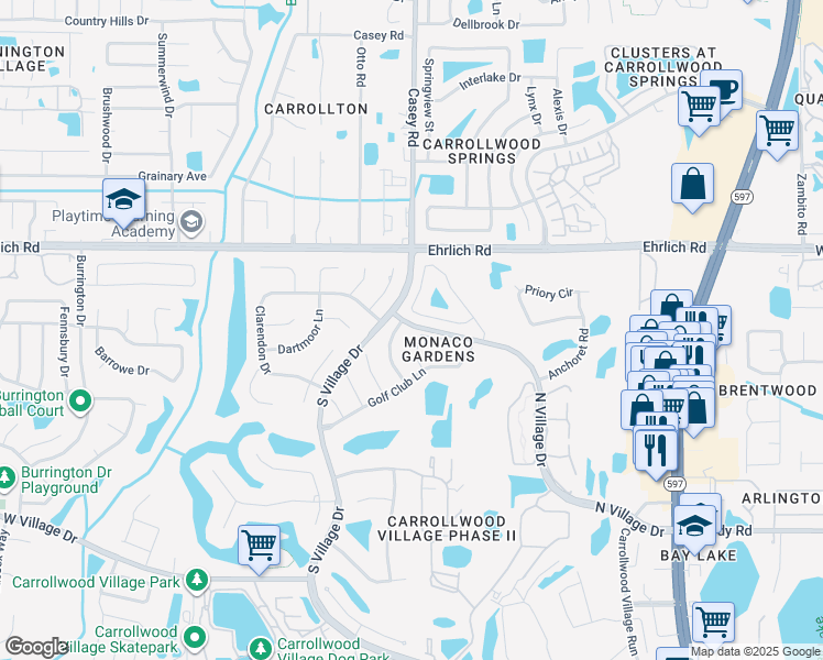 map of restaurants, bars, coffee shops, grocery stores, and more near 4234 Forester Lane in Tampa