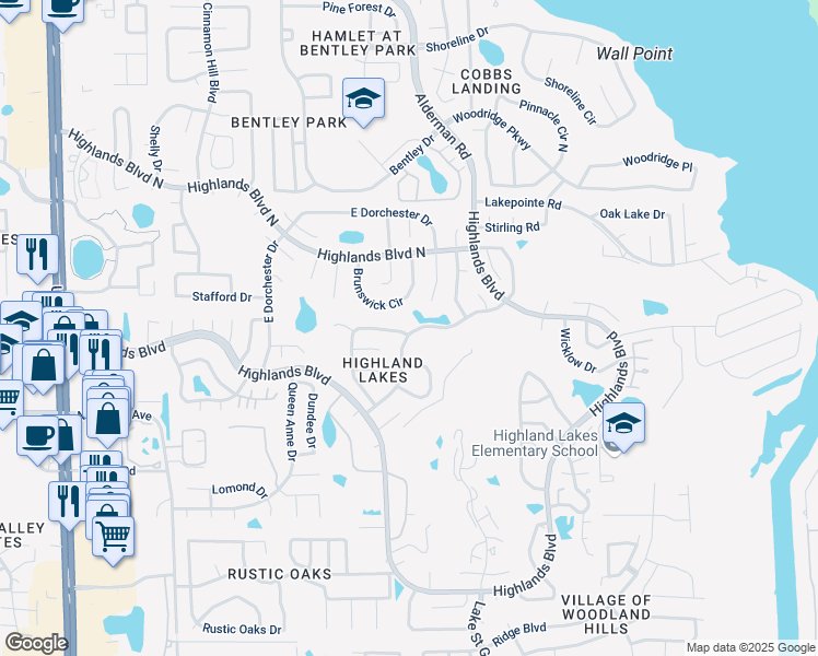 map of restaurants, bars, coffee shops, grocery stores, and more near 3276 Hilary Circle in Palm Harbor