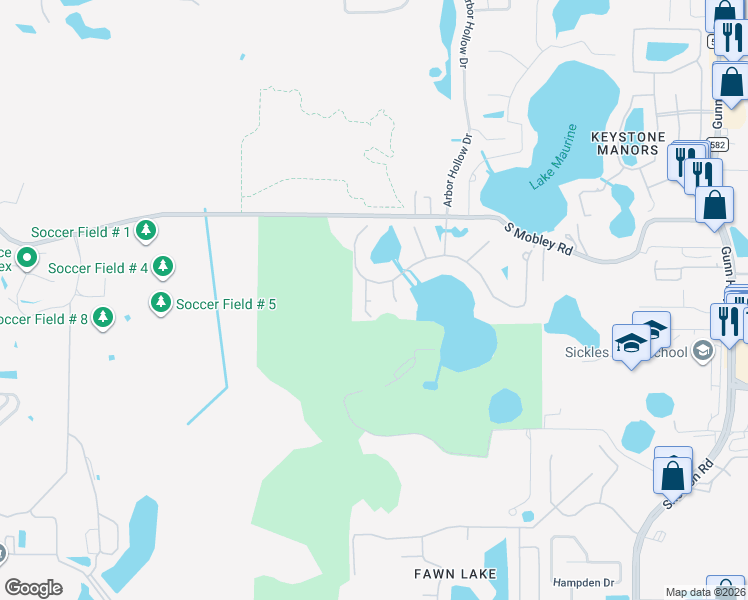 map of restaurants, bars, coffee shops, grocery stores, and more near 9214 Harry Colt Circle in Tampa
