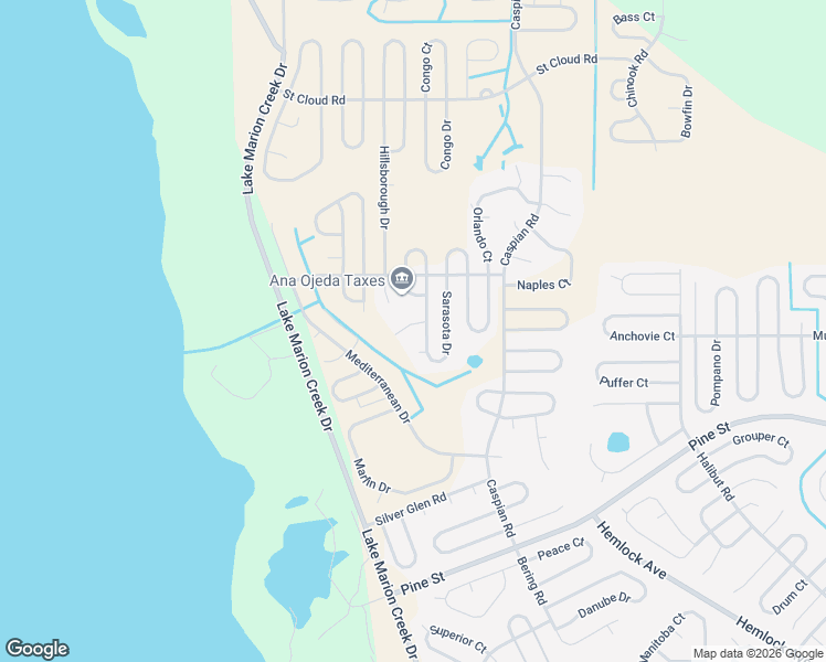 map of restaurants, bars, coffee shops, grocery stores, and more near 1450 Sarasota Way in Poinciana