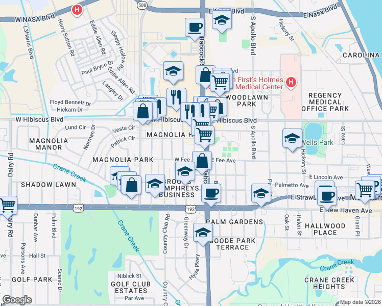 map of restaurants, bars, coffee shops, grocery stores, and more near 1616 Mitchell Street in Melbourne