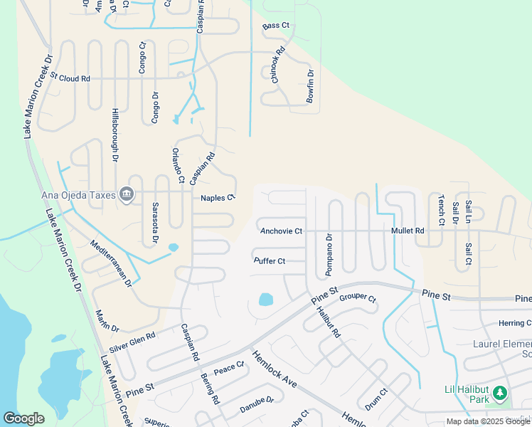 map of restaurants, bars, coffee shops, grocery stores, and more near 321 Anchovie Court in Kissimmee