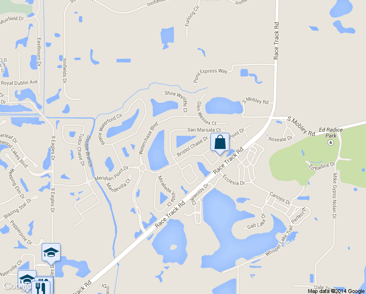 map of restaurants, bars, coffee shops, grocery stores, and more near 11631 Bristol Chase Drive in Tampa