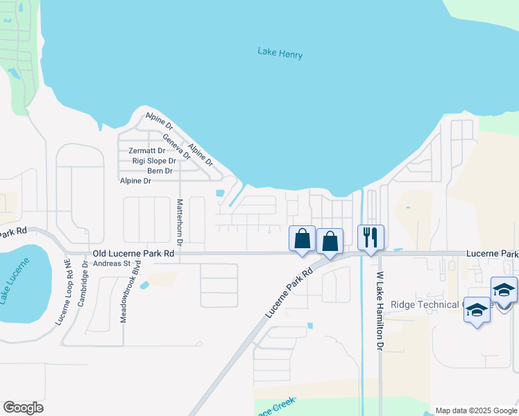 map of restaurants, bars, coffee shops, grocery stores, and more near 678 Lake Henry Lane in Winter Haven