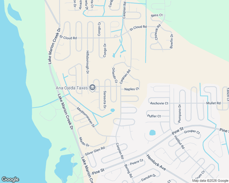 map of restaurants, bars, coffee shops, grocery stores, and more near 1404 Punta Gorda Drive in Kissimmee