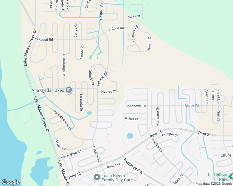 map of restaurants, bars, coffee shops, grocery stores, and more near 419 Rainbow Court in Poinciana