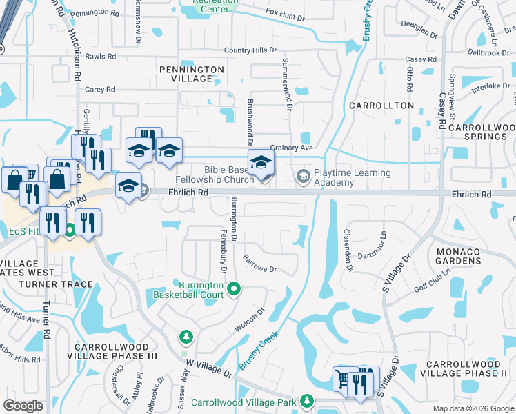 map of restaurants, bars, coffee shops, grocery stores, and more near 4928 Cypress Trace Drive in Tampa
