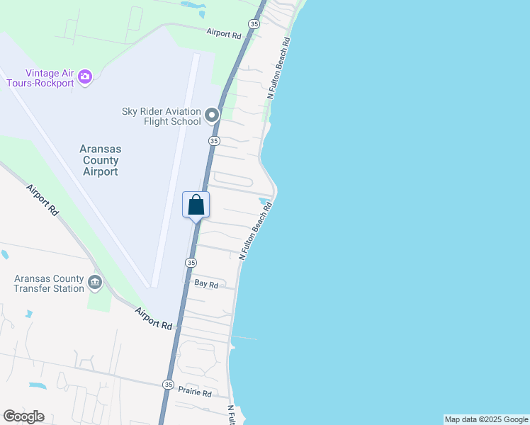 map of restaurants, bars, coffee shops, grocery stores, and more near North Fulton Beach Road in Rockport
