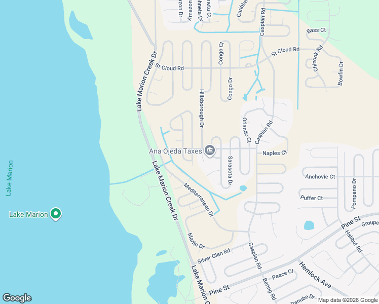 map of restaurants, bars, coffee shops, grocery stores, and more near 1401 Kissimmee Drive in Poinciana