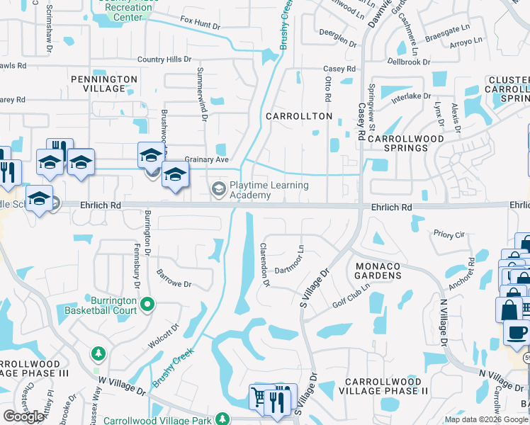 map of restaurants, bars, coffee shops, grocery stores, and more near 14817 Farnham Way in Tampa