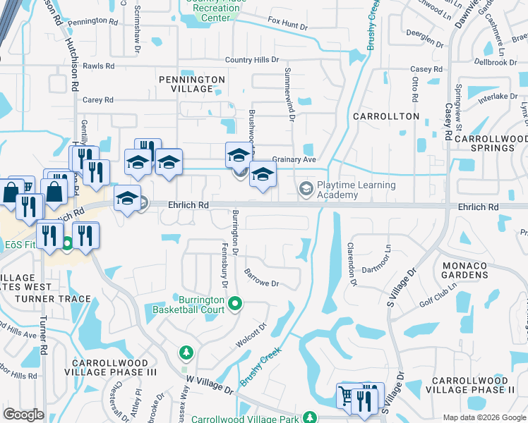 map of restaurants, bars, coffee shops, grocery stores, and more near 4928 Cypress Trace Drive in Tampa