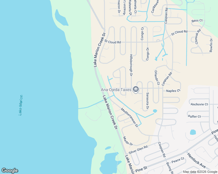 map of restaurants, bars, coffee shops, grocery stores, and more near 1403 Stuart Lane in Poinciana
