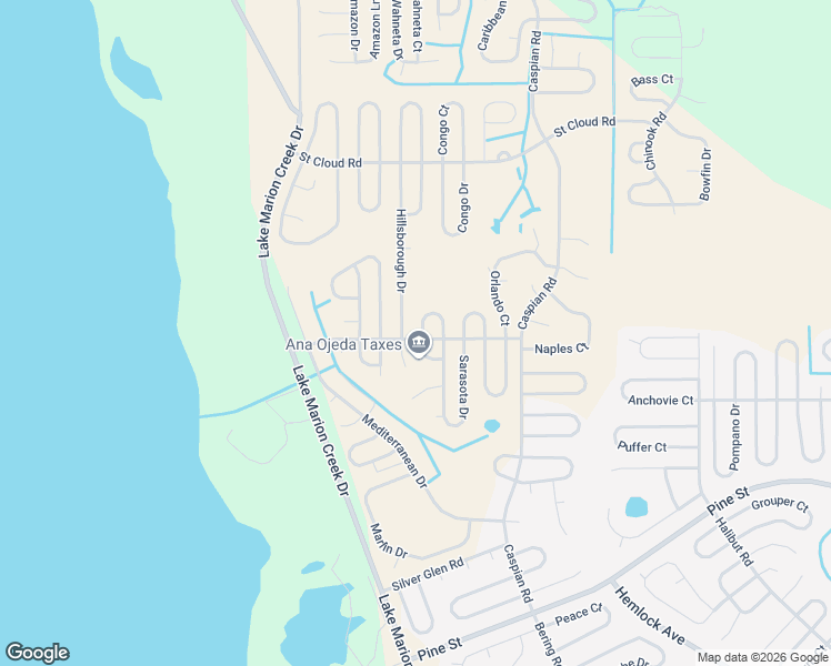 map of restaurants, bars, coffee shops, grocery stores, and more near 1423 Sarasota Drive in Poinciana