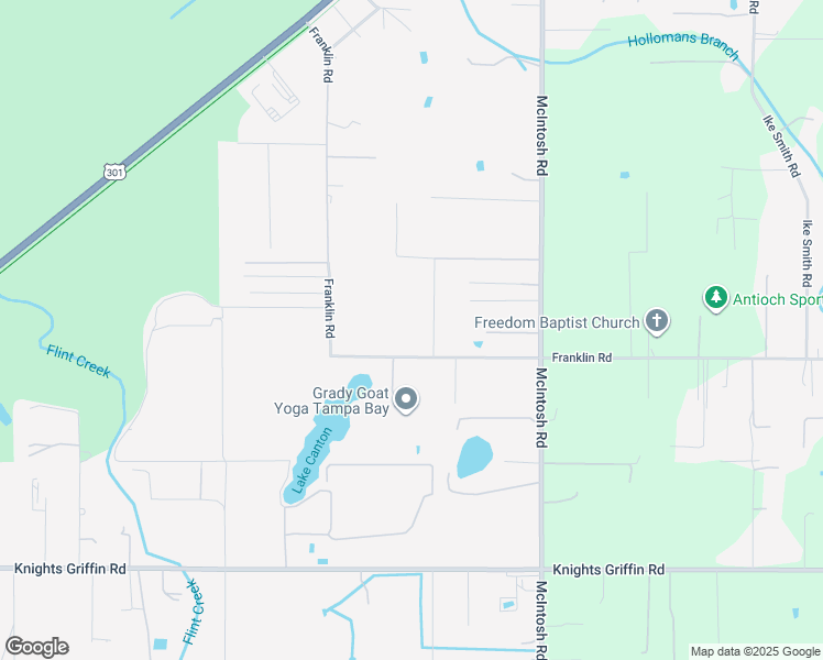 map of restaurants, bars, coffee shops, grocery stores, and more near 12520 Franklin Road in Thonotosassa