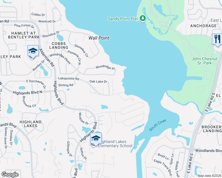 map of restaurants, bars, coffee shops, grocery stores, and more near 3650 Lakepointe Road in Palm Harbor