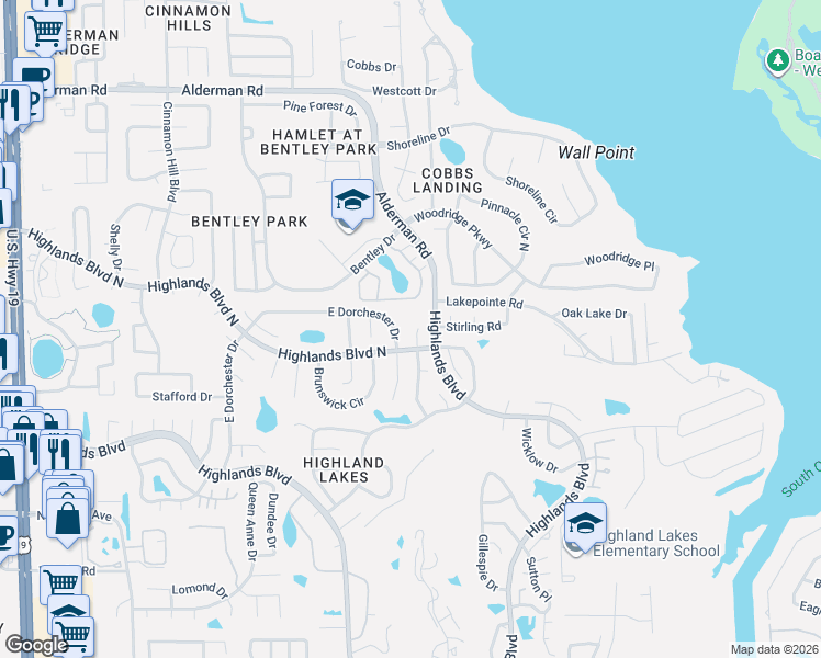 map of restaurants, bars, coffee shops, grocery stores, and more near 1741 Caledonia Court in Palm Harbor