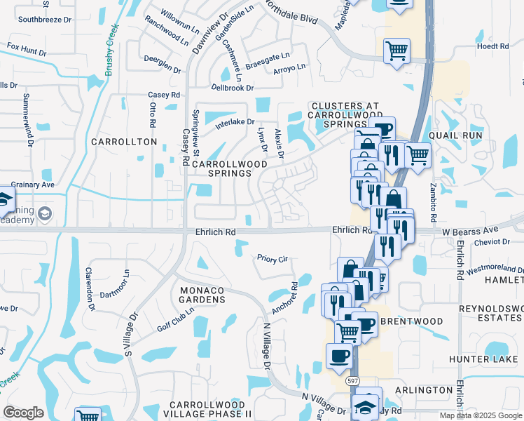 map of restaurants, bars, coffee shops, grocery stores, and more near 4008 Palmetto Palm Court in Tampa