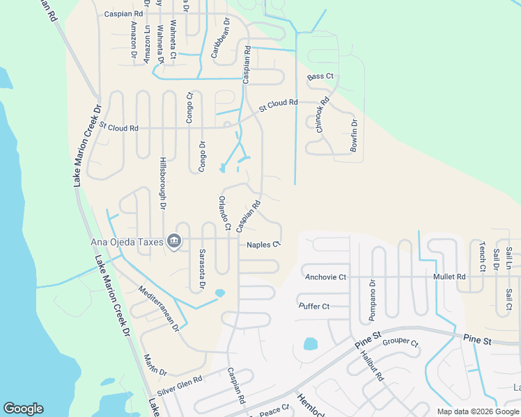 map of restaurants, bars, coffee shops, grocery stores, and more near 401 Naples Court in Kissimmee