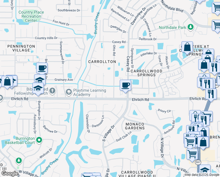 map of restaurants, bars, coffee shops, grocery stores, and more near 14920 Otto Road in Tampa