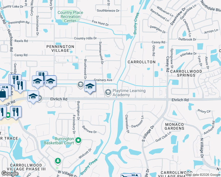 map of restaurants, bars, coffee shops, grocery stores, and more near 14905 Foxhound Place in Tampa