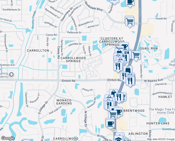 map of restaurants, bars, coffee shops, grocery stores, and more near 4008 Palmetto Palm Court in Tampa