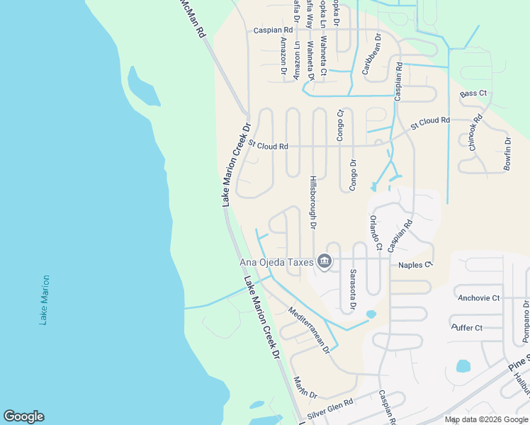 map of restaurants, bars, coffee shops, grocery stores, and more near 1465 Kissimmee Drive in Poinciana