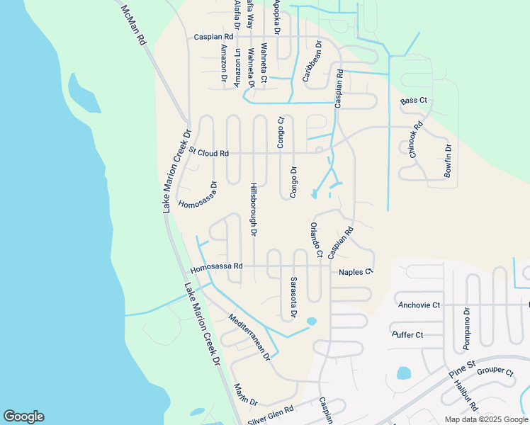 map of restaurants, bars, coffee shops, grocery stores, and more near 601 Hillsborough Place in Poinciana