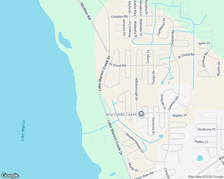 map of restaurants, bars, coffee shops, grocery stores, and more near 1332 Homosassa Drive in Poinciana