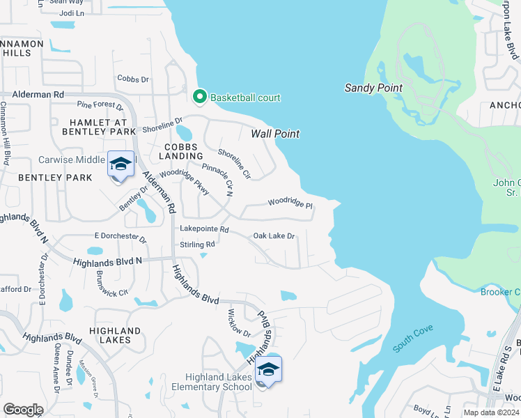 map of restaurants, bars, coffee shops, grocery stores, and more near 3742 Woodridge Place in Palm Harbor
