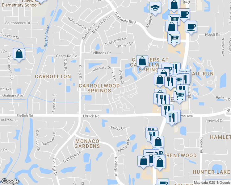 map of restaurants, bars, coffee shops, grocery stores, and more near 4008 Bangalow Palm Court in Tampa