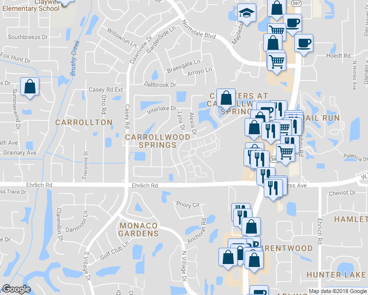 map of restaurants, bars, coffee shops, grocery stores, and more near 4004 Foxtail Palm Court in Tampa