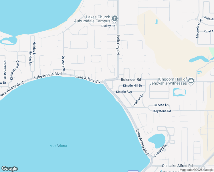 map of restaurants, bars, coffee shops, grocery stores, and more near 1408 Park Avenue in Auburndale