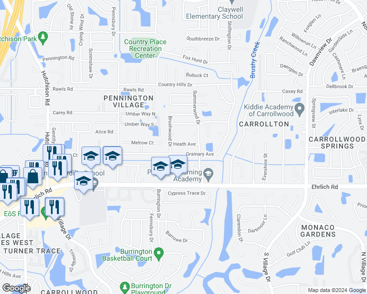 map of restaurants, bars, coffee shops, grocery stores, and more near 4712 Heath Avenue in Tampa