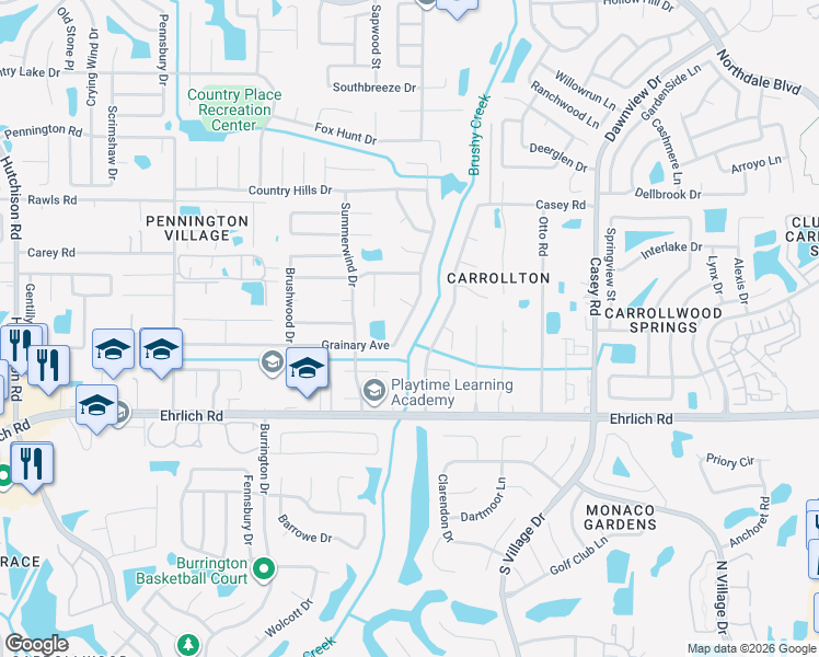 map of restaurants, bars, coffee shops, grocery stores, and more near 4520 Grainary Avenue in Tampa