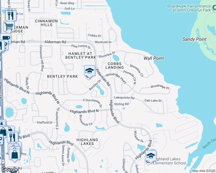 map of restaurants, bars, coffee shops, grocery stores, and more near 3311 Haviland Court in Palm Harbor