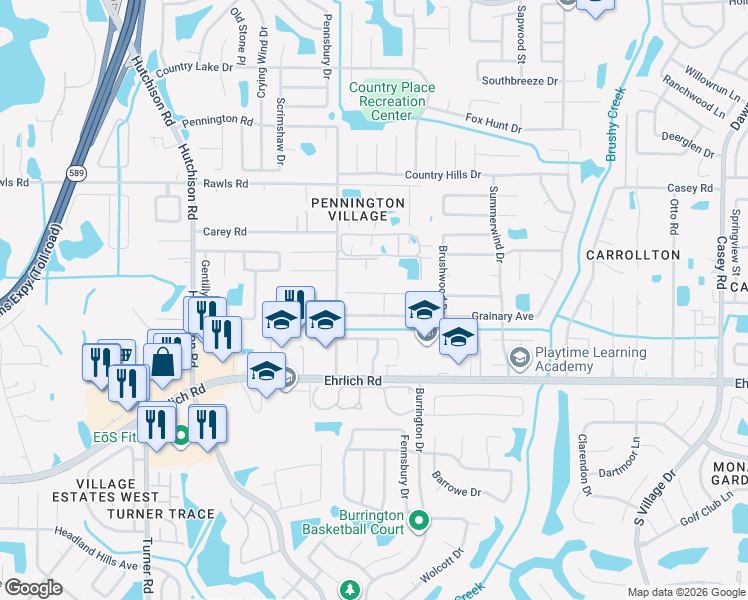 map of restaurants, bars, coffee shops, grocery stores, and more near 4907 Grainary Avenue in Tampa