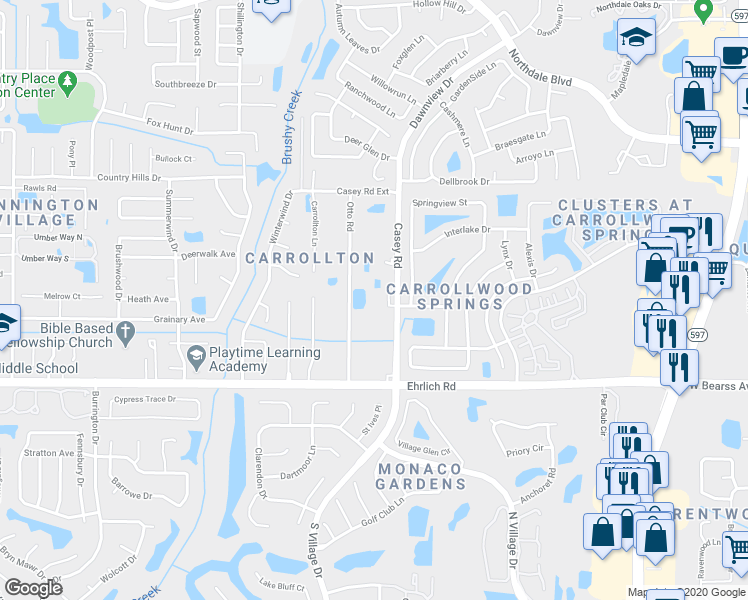 map of restaurants, bars, coffee shops, grocery stores, and more near 14950 Casey Road in Tampa