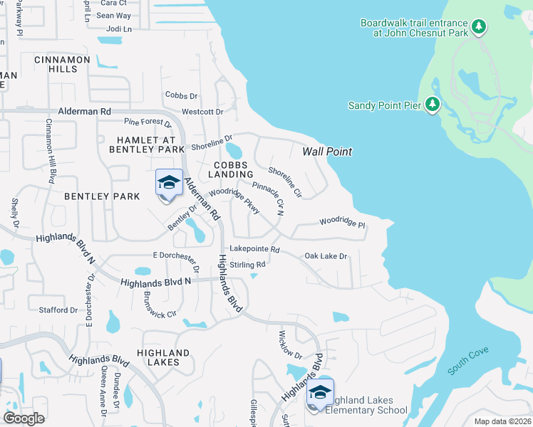 map of restaurants, bars, coffee shops, grocery stores, and more near 3512 Woodridge Parkway in Palm Harbor