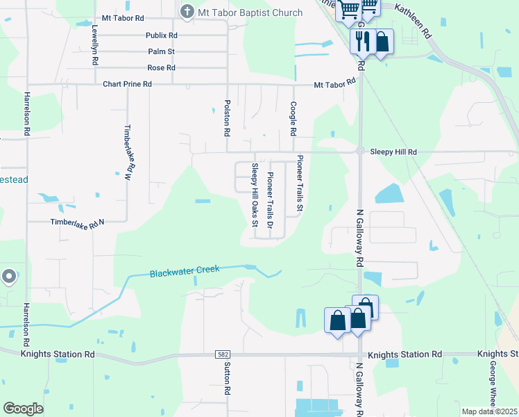 map of restaurants, bars, coffee shops, grocery stores, and more near 3429 Sleepy Hill Oaks Street in Lakeland