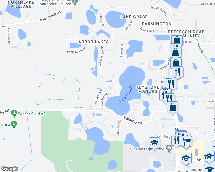 map of restaurants, bars, coffee shops, grocery stores, and more near 9109 Shadow Pond Court in Odessa