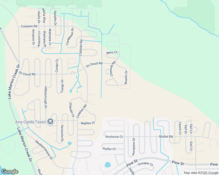 map of restaurants, bars, coffee shops, grocery stores, and more near 359 Bowfin Court in Poinciana