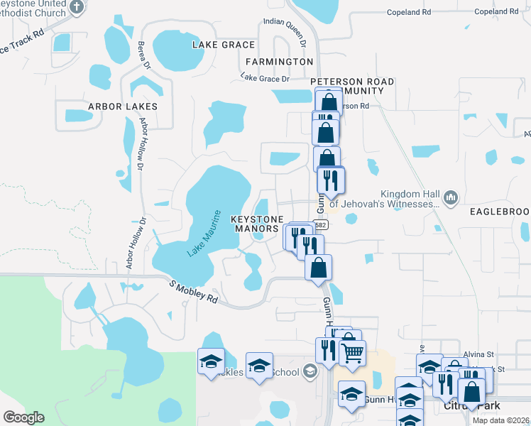 map of restaurants, bars, coffee shops, grocery stores, and more near 15012 Laurel Cove Circle in Odessa