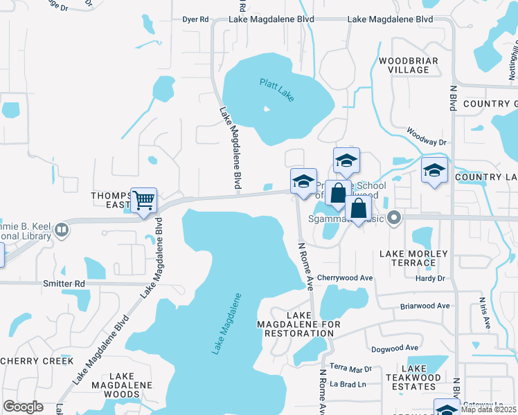 map of restaurants, bars, coffee shops, grocery stores, and more near 1818 West Bearss Avenue in Tampa