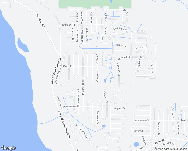 map of restaurants, bars, coffee shops, grocery stores, and more near 1352 Congo Drive in Kissimmee